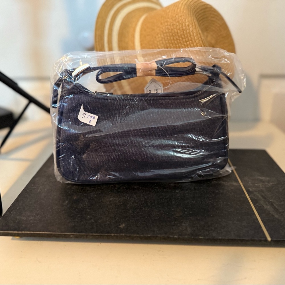 American Italy Denim Baguette Shoulder Bag – Classic & Chic - NWT